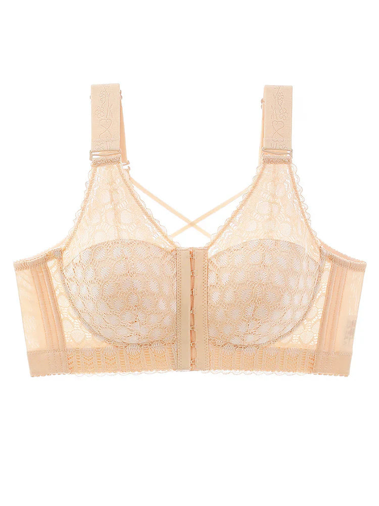 PACK OF 3 Front-Closure Back-Support Minimizer Wireless Bra