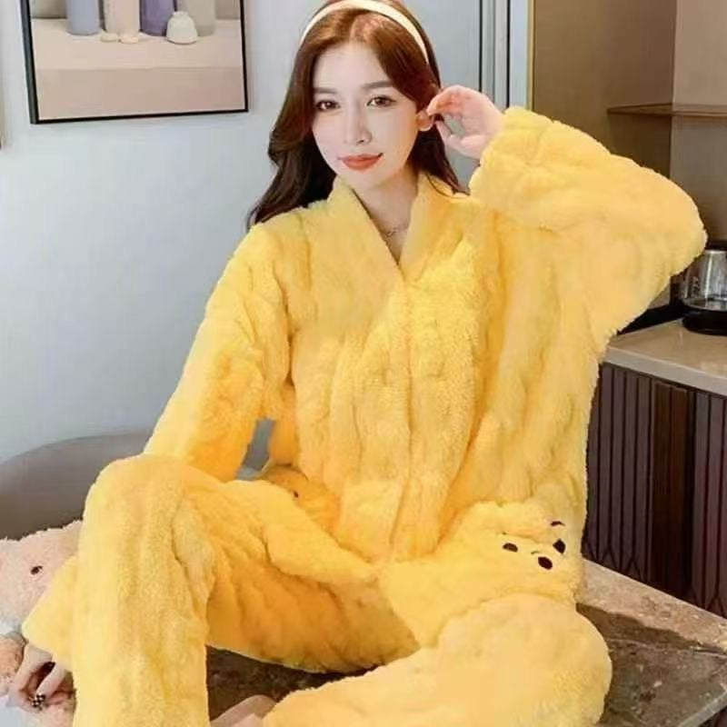 BLS Furry Winter Night Dress Casual Soft Touch Pajama Set
