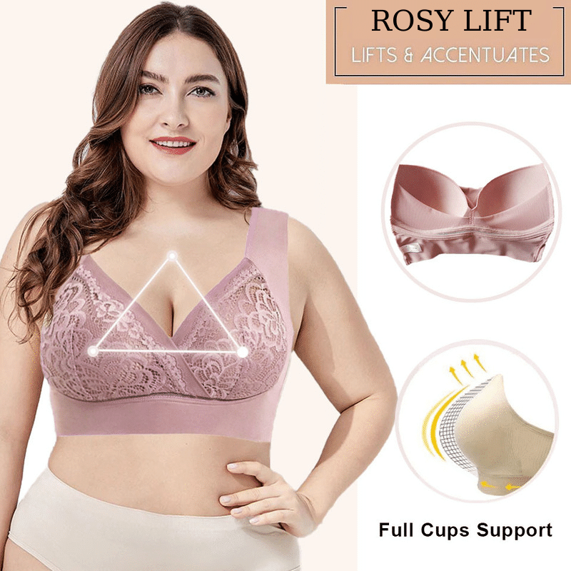 Pack of 3: ROSY LIFT BRA –Plus Size Comfort Extra Elastic Wireless Support Lace Bra