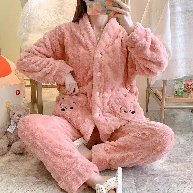 BLS Furry Winter Night Dress Casual Soft Touch Pajama Set