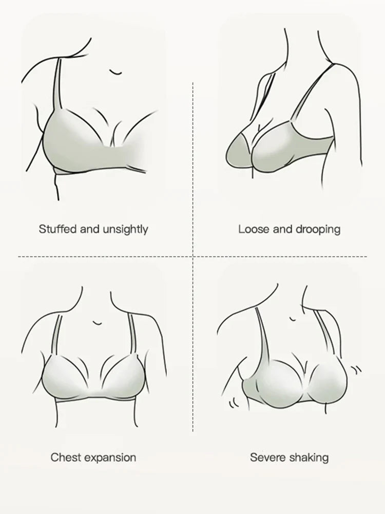 PACK OF 3 Front-Closure Back-Support Minimizer Wireless Bra