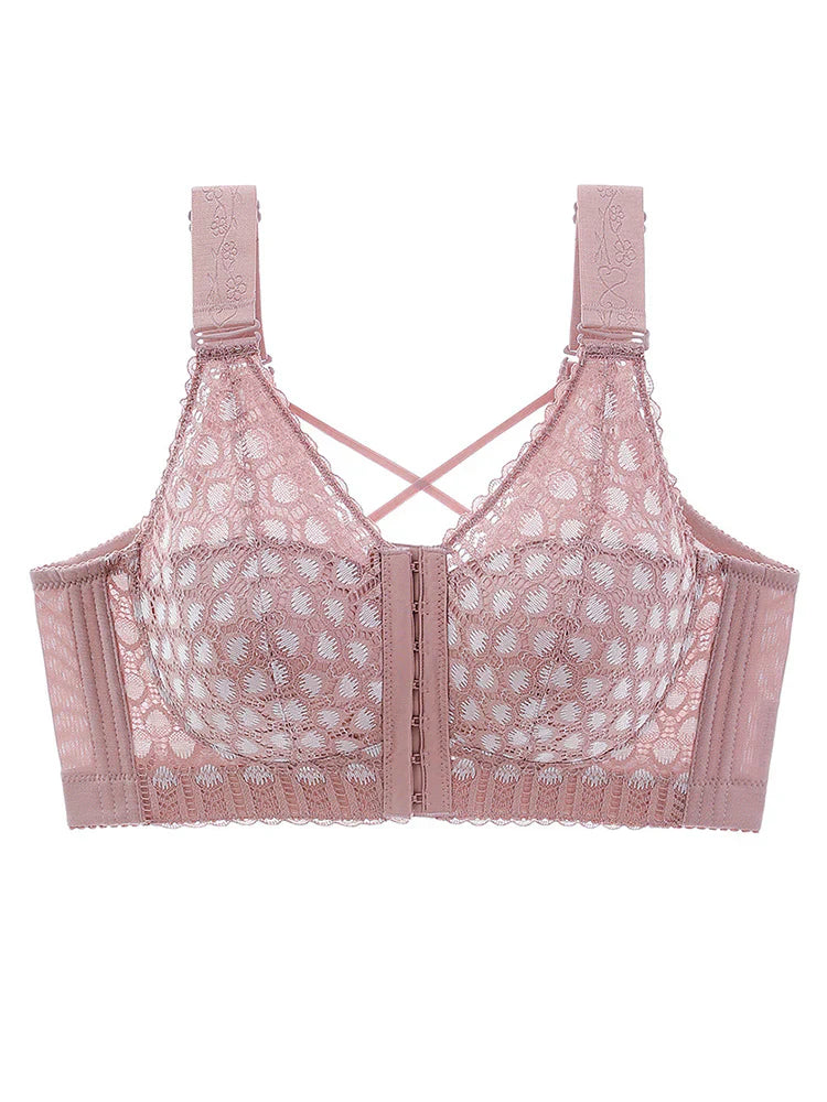 PACK OF 3 Front-Closure Back-Support Minimizer Wireless Bra