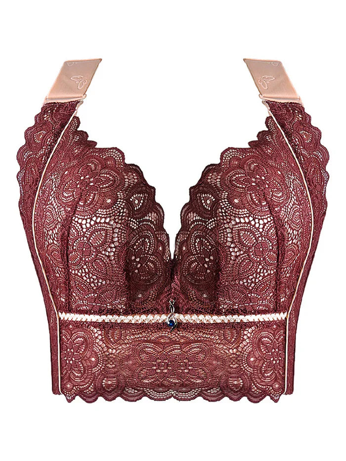 PACK OF 3 Breathable Lace Longline Wire-free Push Up Bras