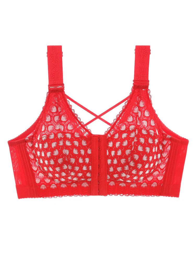 PACK OF 3 Front-Closure Back-Support Minimizer Wireless Bra