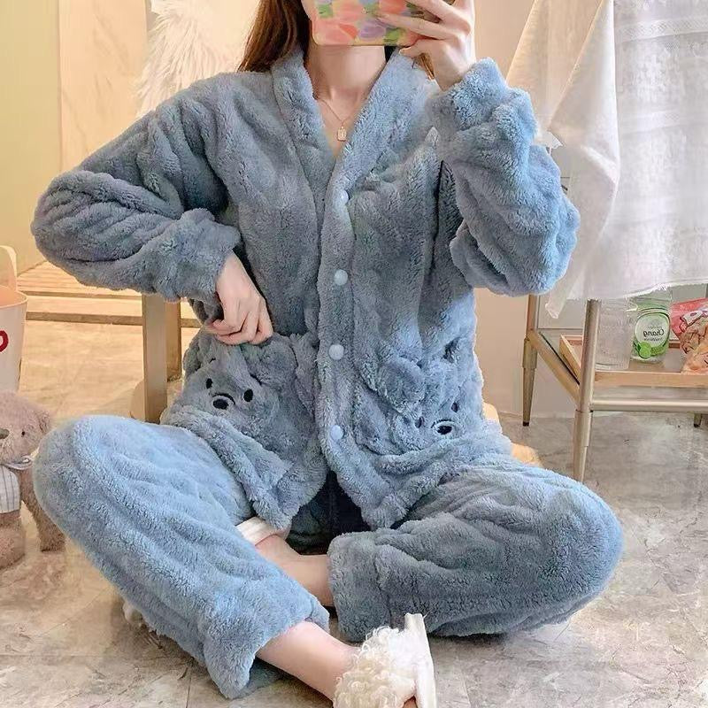 BLS Furry Winter Night Dress Casual Soft Touch Pajama Set