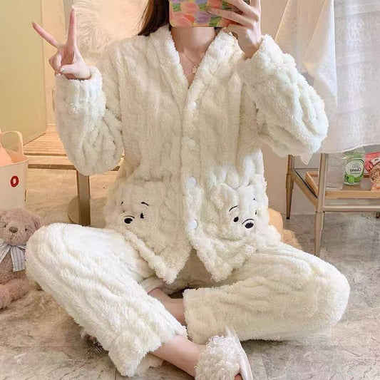 BLS Furry Winter Night Dress Casual Soft Touch Pajama Set