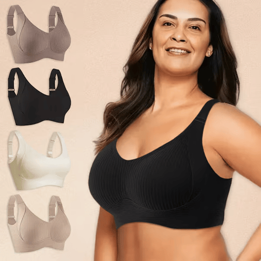 Wireless Ribbed Bras for Women – Pack of 3