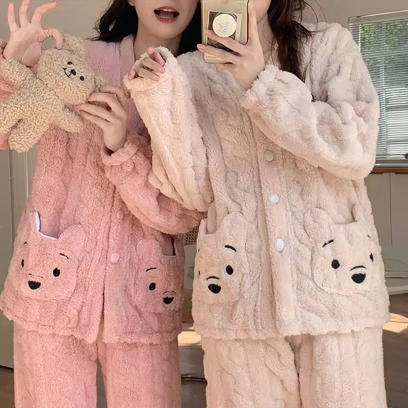 BLS Furry Winter Night Dress Casual Soft Touch Pajama Set