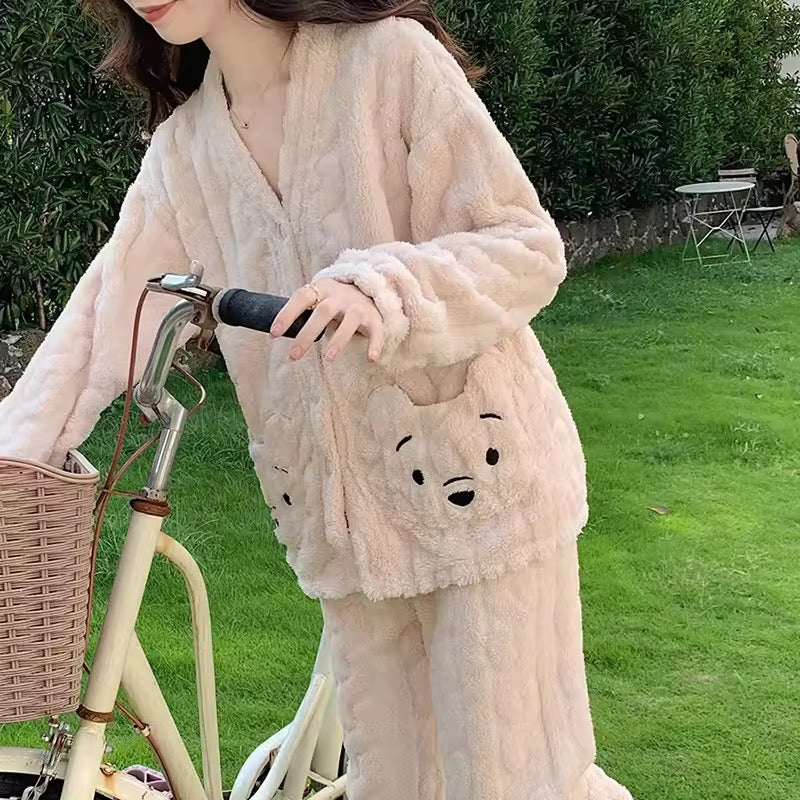 BLS Furry Winter Night Dress Casual Soft Touch Pajama Set