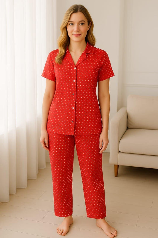 BLS Cotton Night Dress Polka Fest