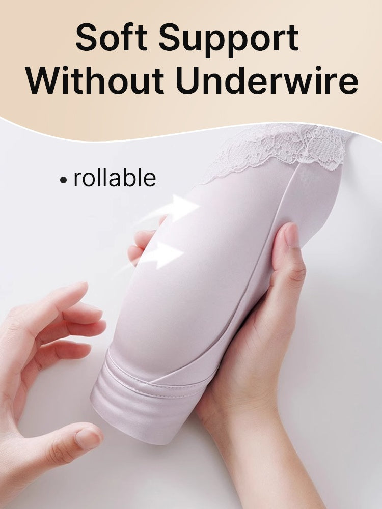 PACK OF 3: VEIMIA Delicate Lace Bra Anti-sagging Lift & Wireless Soft Support With Airy Pads, Silky Satin For Gentle Comfort