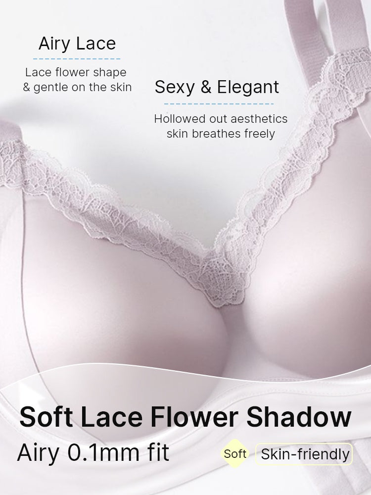 PACK OF 3: VEIMIA Delicate Lace Bra Anti-sagging Lift & Wireless Soft Support With Airy Pads, Silky Satin For Gentle Comfort