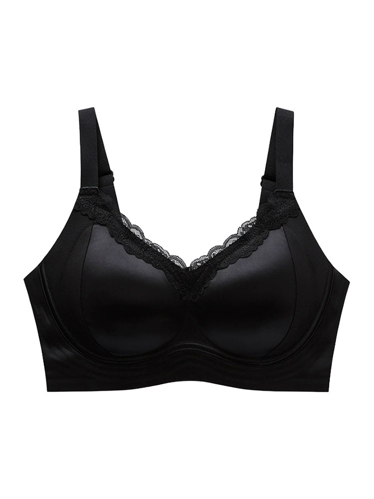 PACK OF 3: VEIMIA Delicate Lace Bra Anti-sagging Lift & Wireless Soft Support With Airy Pads, Silky Satin For Gentle Comfort