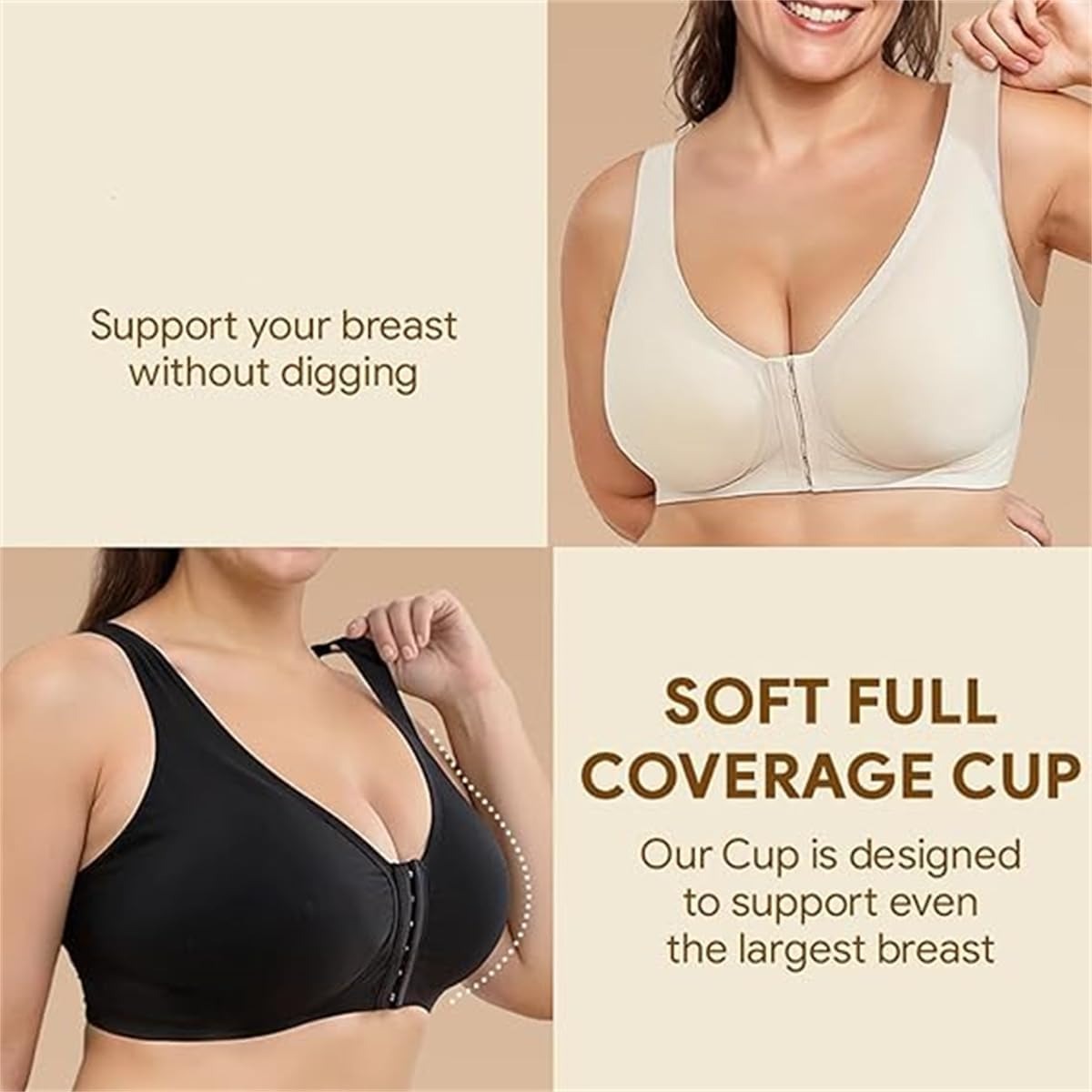 Pack of 3 Seamless Front Buckle Cross Back Shaping Bra